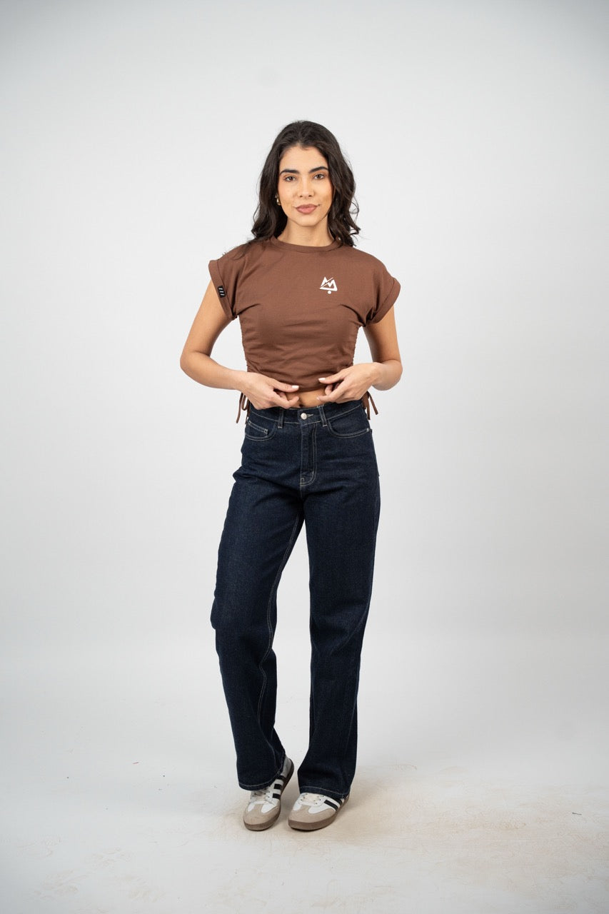 SIDE TIE SPORT CROP TEE