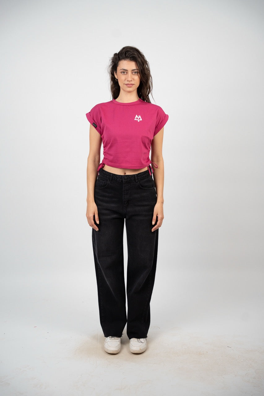SIDE TIE SPORT CROP TEE