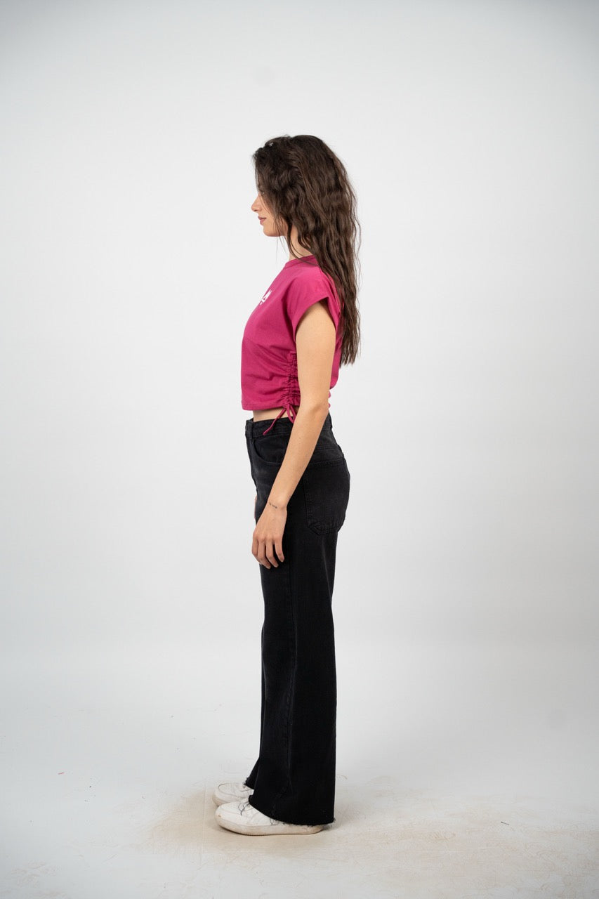 SIDE TIE SPORT CROP TEE