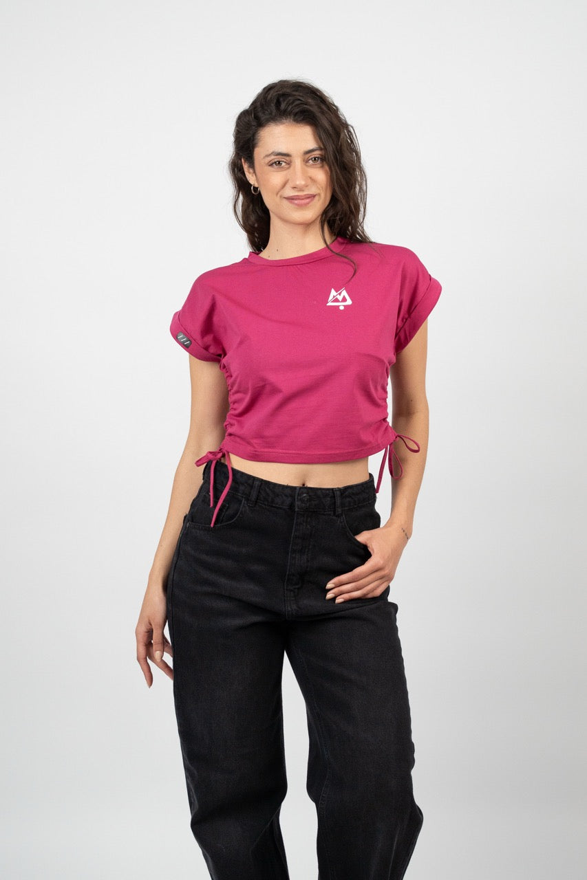 SIDE TIE SPORT CROP TEE