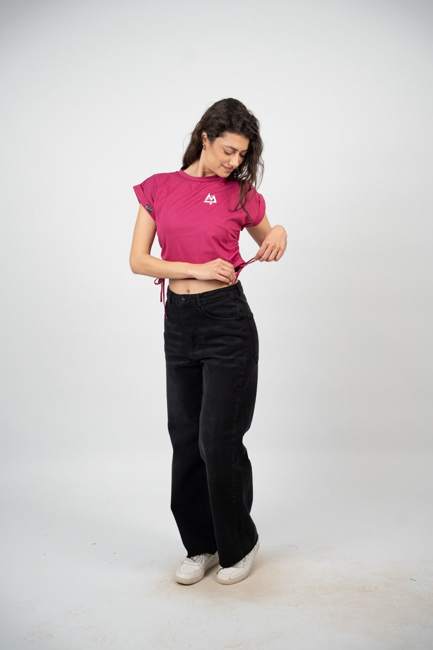 SIDE TIE SPORT CROP TEE