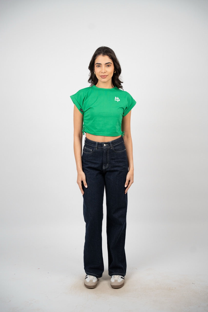 SIDE TIE SPORT CROP TEE