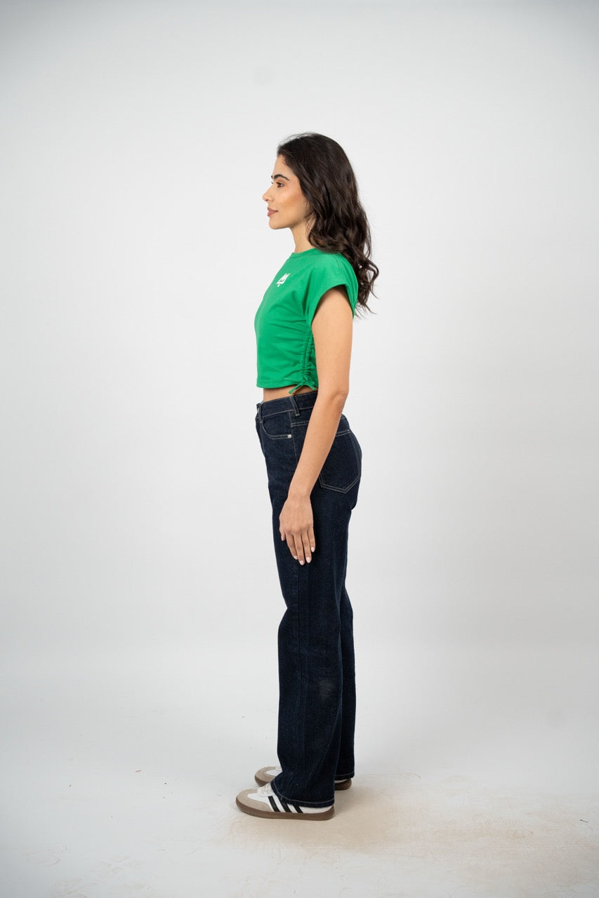 SIDE TIE SPORT CROP TEE