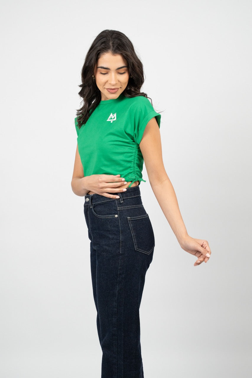 SIDE TIE SPORT CROP TEE