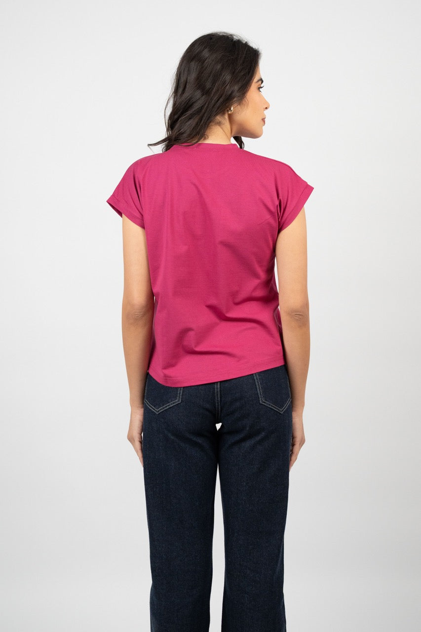 MINIMAL LOGO CAP SLEEVE TEE