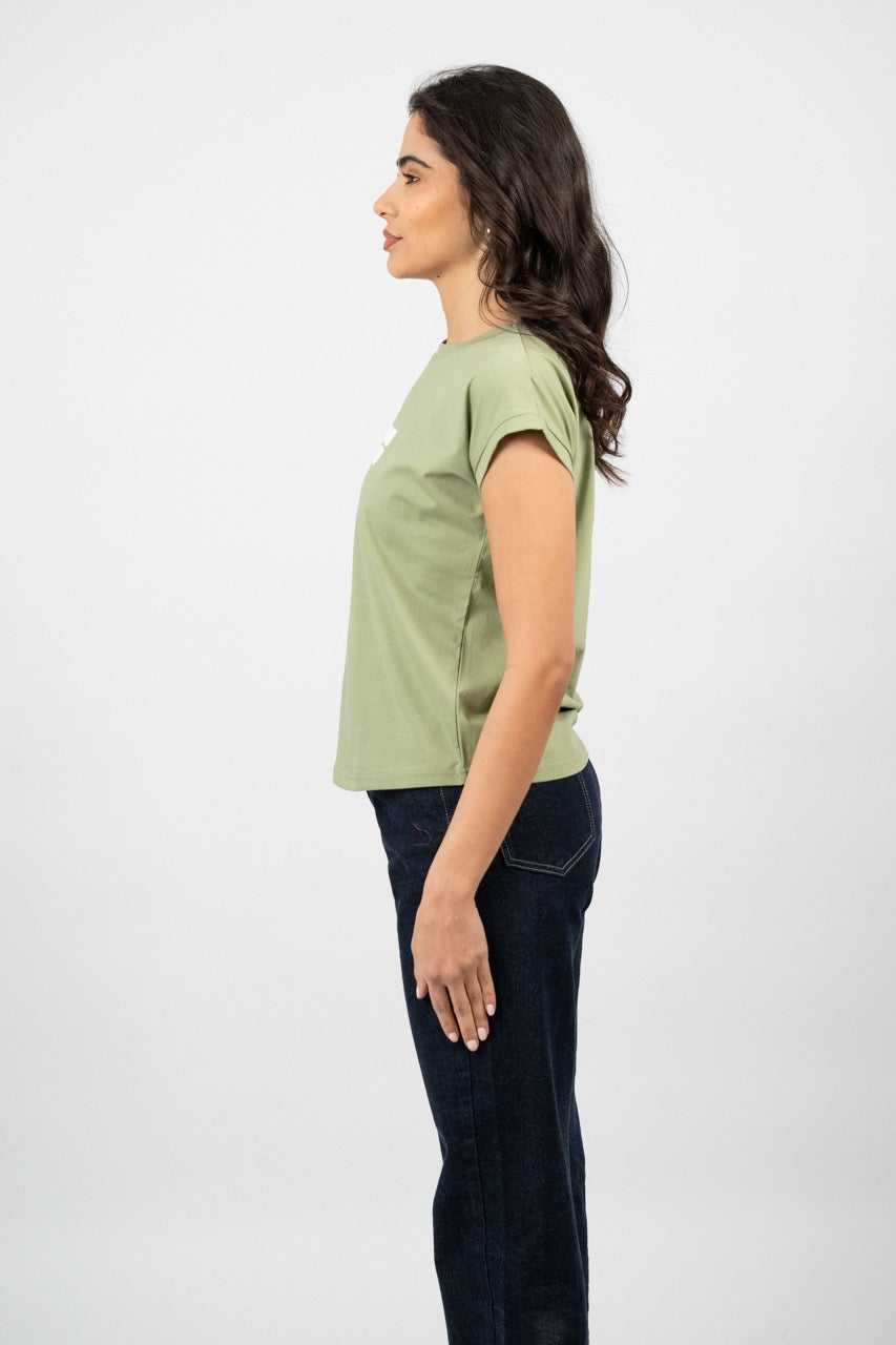 MINIMAL LOGO CAP SLEEVE TEE