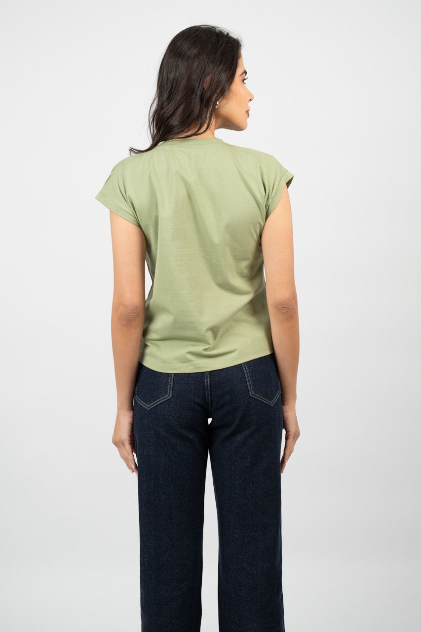 MINIMAL LOGO CAP SLEEVE TEE