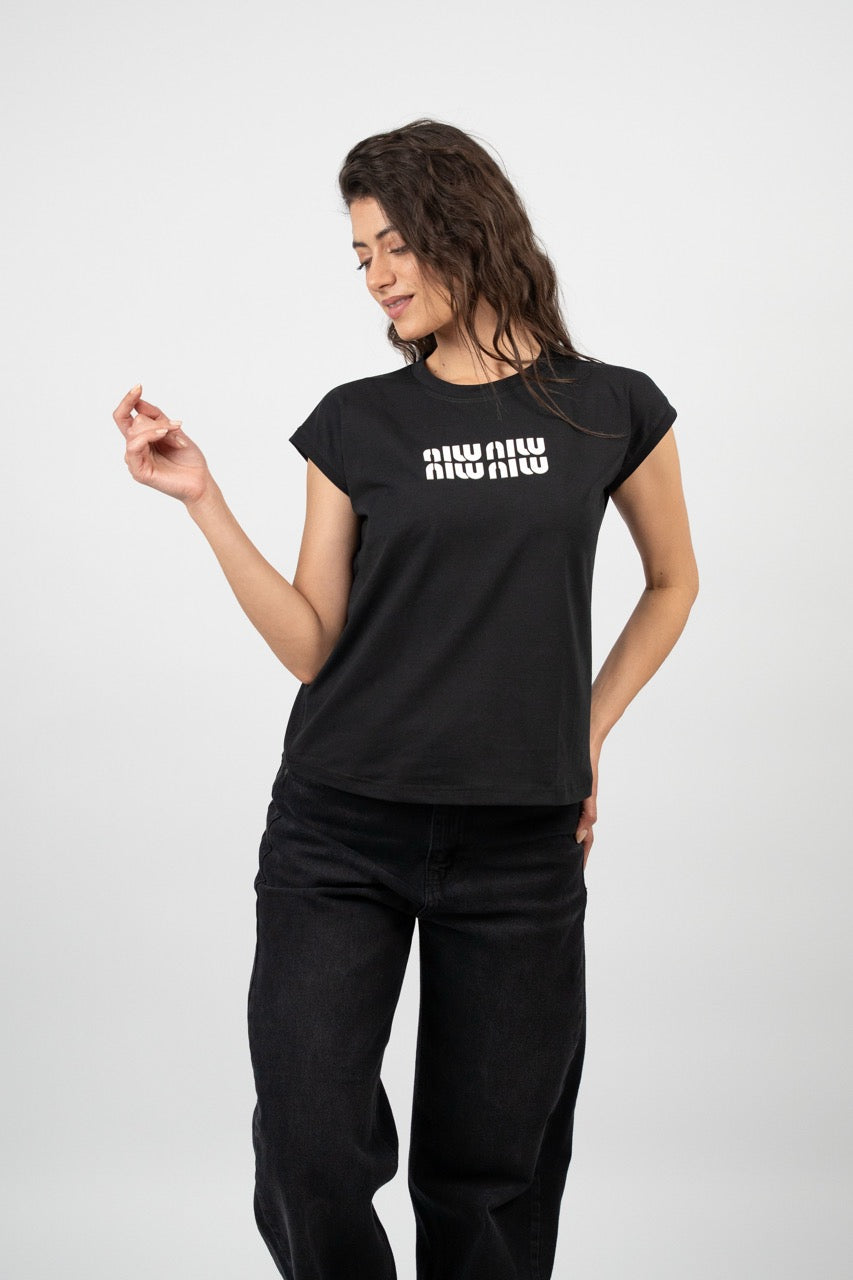 MINIMAL LOGO CAP SLEEVE TEE