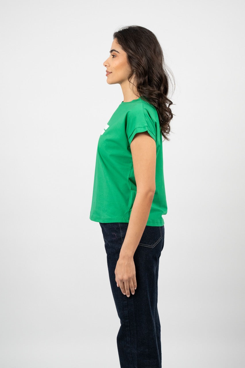 MINIMAL LOGO CAP SLEEVE TEE