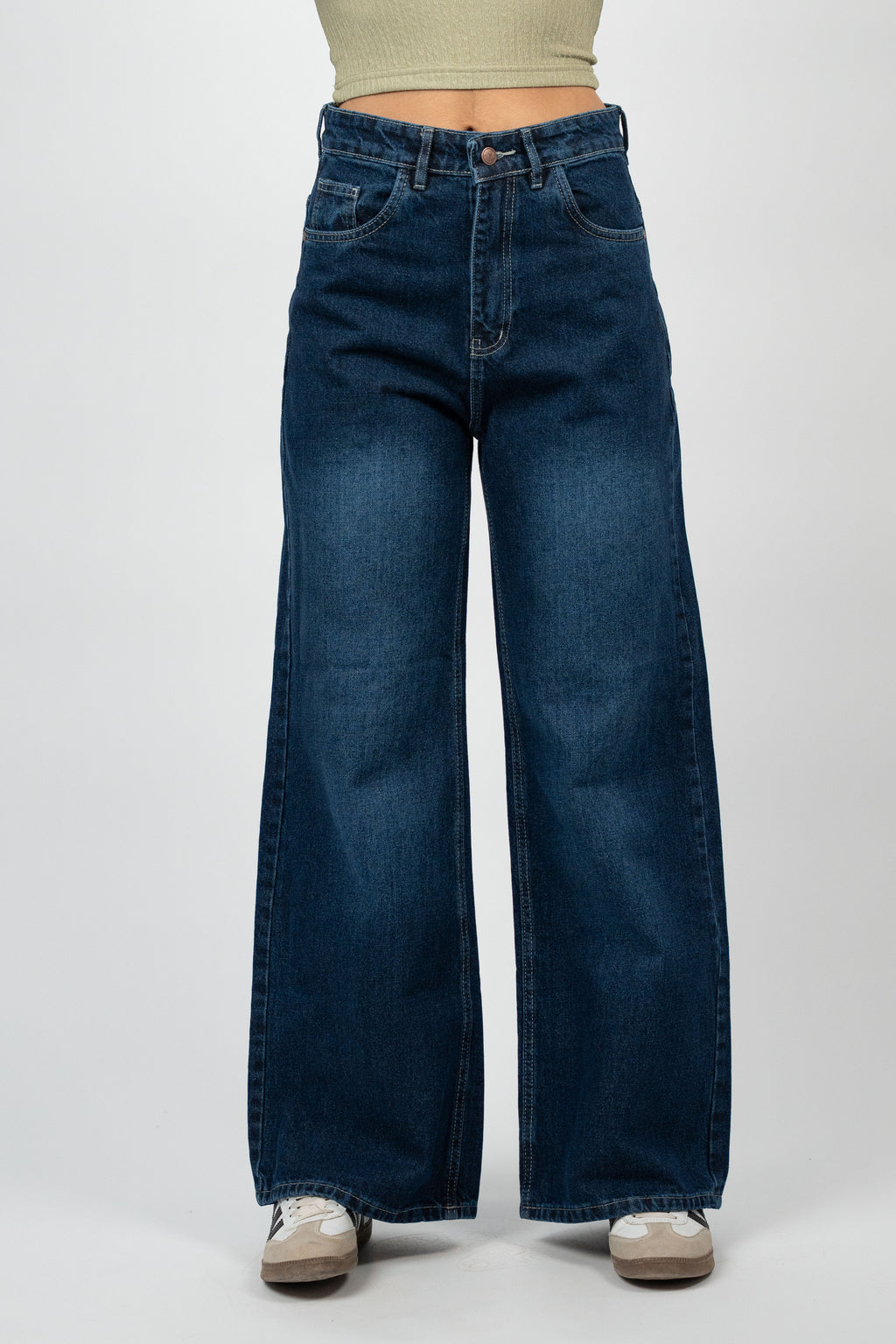 LONG WIDE LEG DENIM – DARK WASH