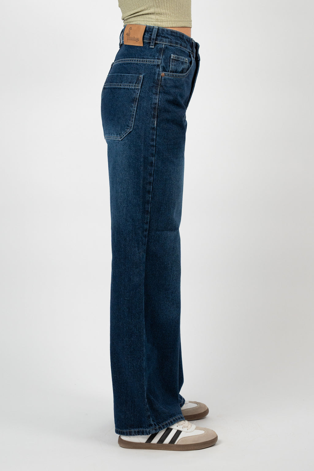 LONG WIDE LEG DENIM – DARK WASH
