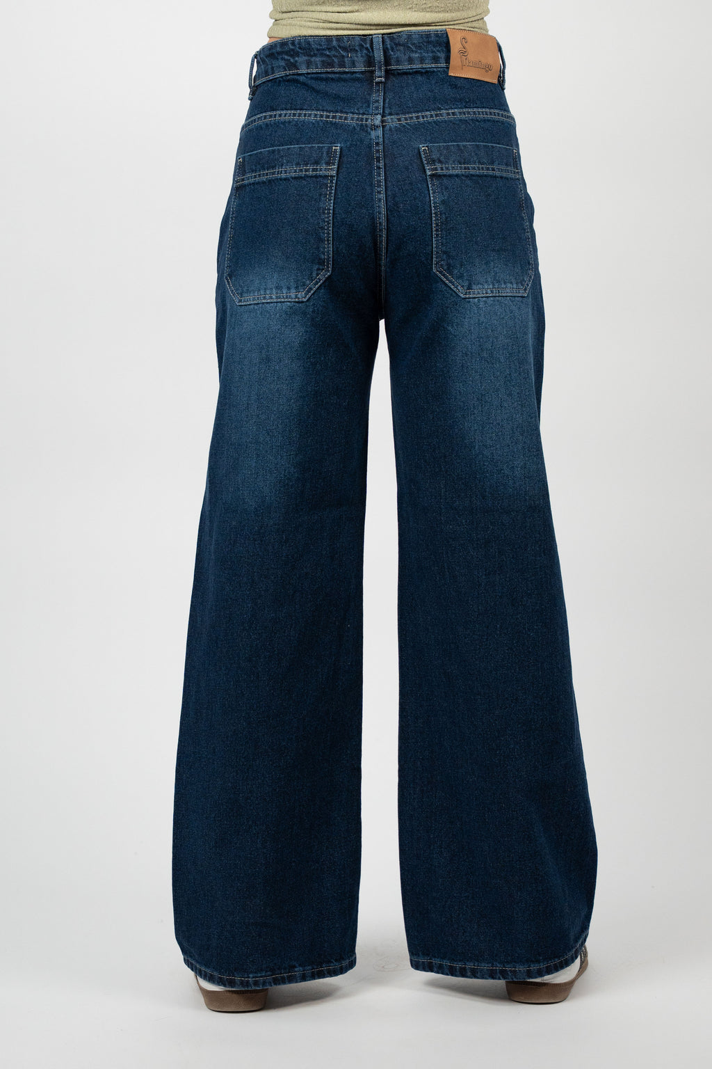LONG WIDE LEG DENIM – DARK WASH
