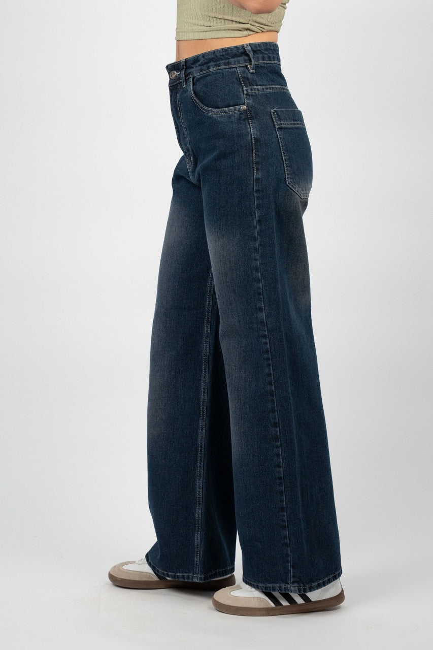 LONG WIDE LEG DENIM – MIDNIGHT WASH
