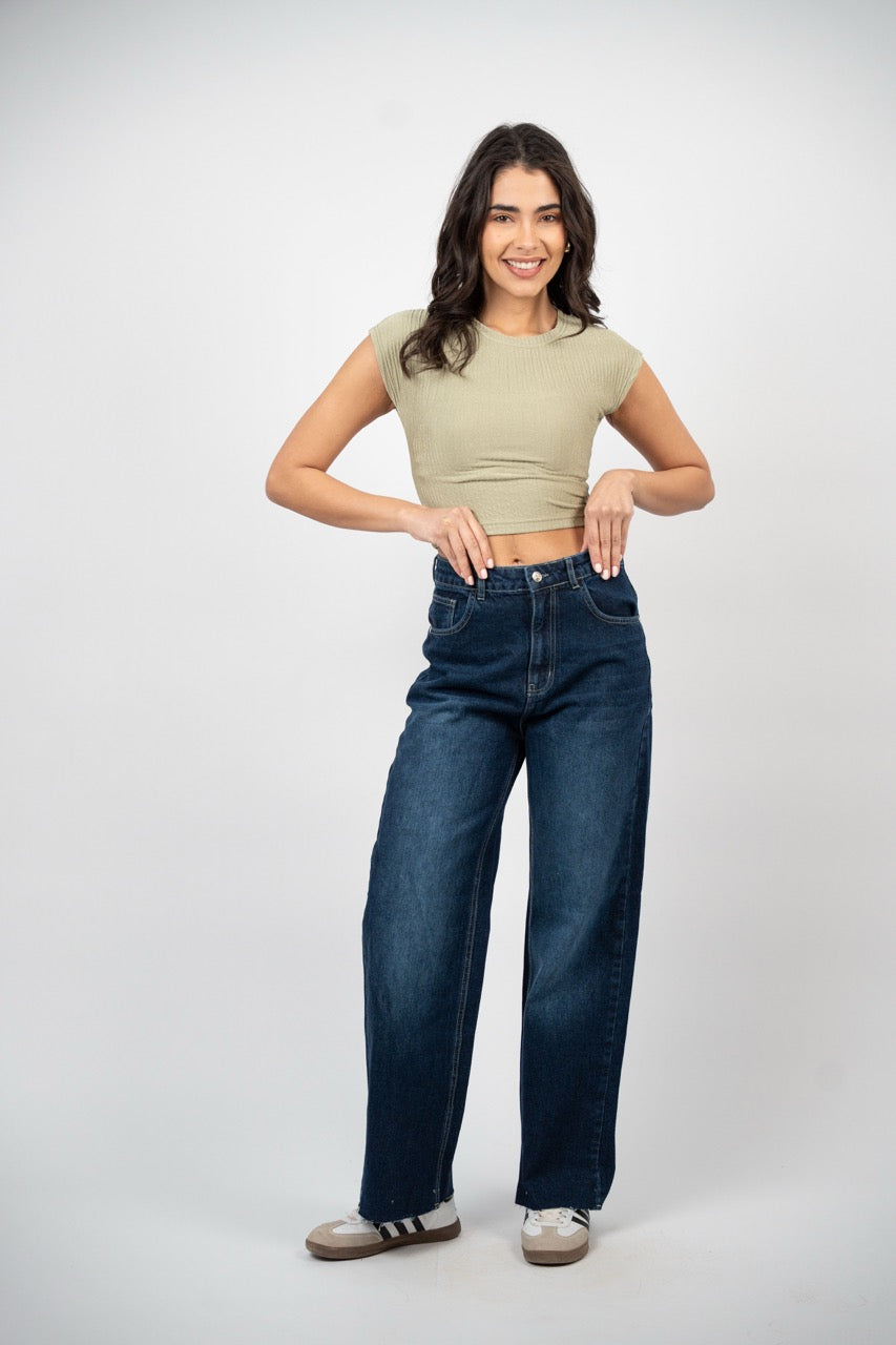 WIDE LEG DENIM – MID WASH