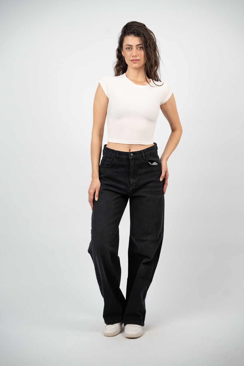 ESSENTIAL WIDE LEG DENIM – BLACK