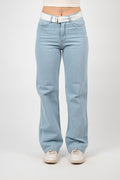 BELTED WIDE LEG DENIM – LIGHT WASH