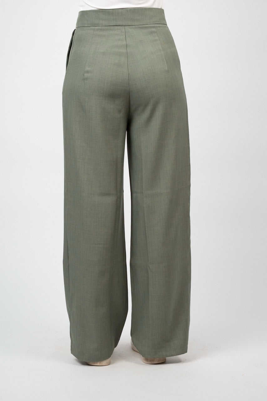 DOUBLE BUTTON WIDE LEG TROUSER