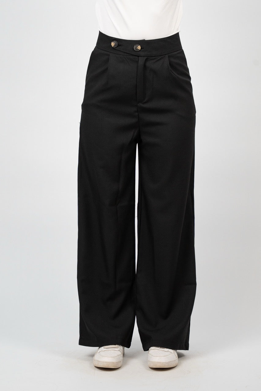 DOUBLE BUTTON WIDE LEG TROUSER