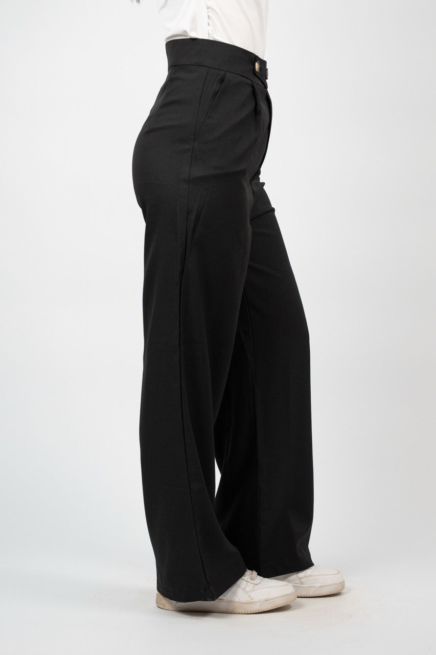 DOUBLE BUTTON WIDE LEG TROUSER