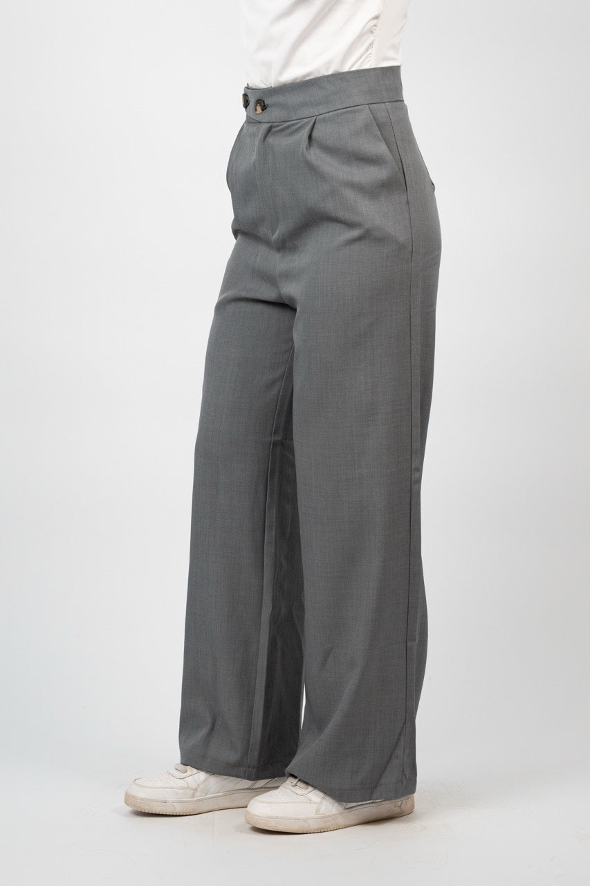 DOUBLE BUTTON WIDE LEG TROUSER