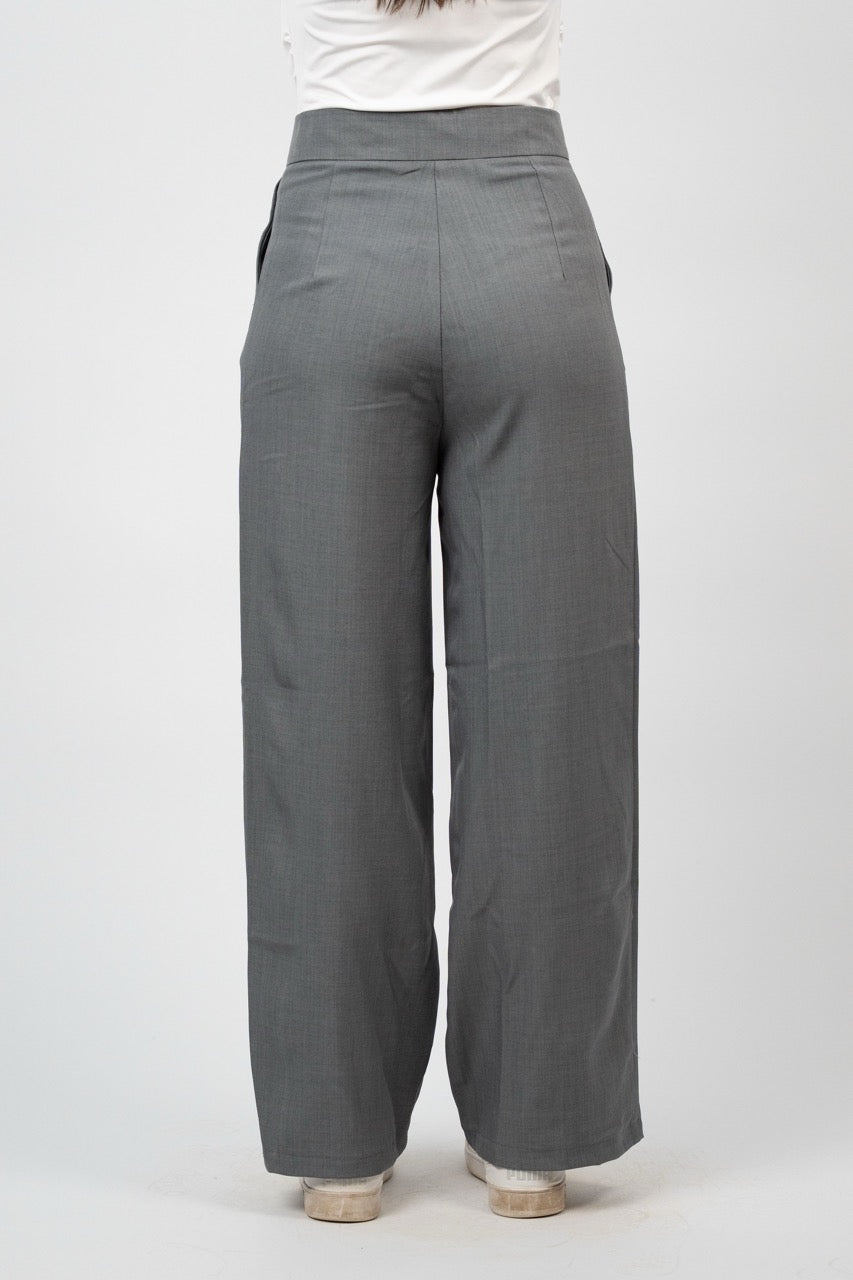 DOUBLE BUTTON WIDE LEG TROUSER