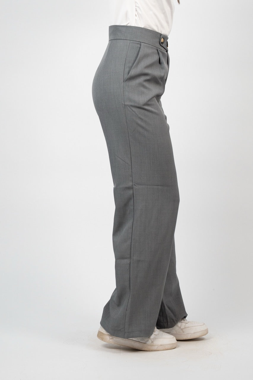 DOUBLE BUTTON WIDE LEG TROUSER