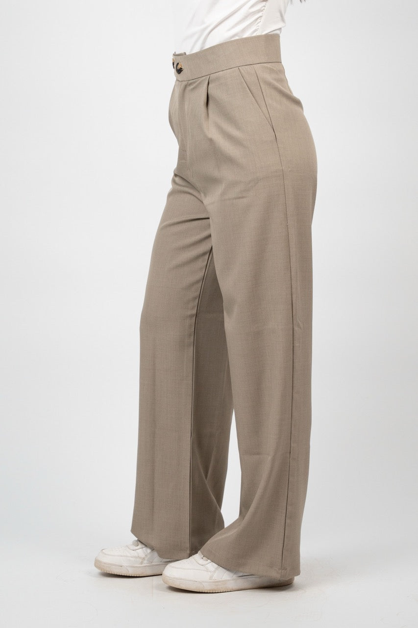 DOUBLE BUTTON WIDE LEG TROUSER