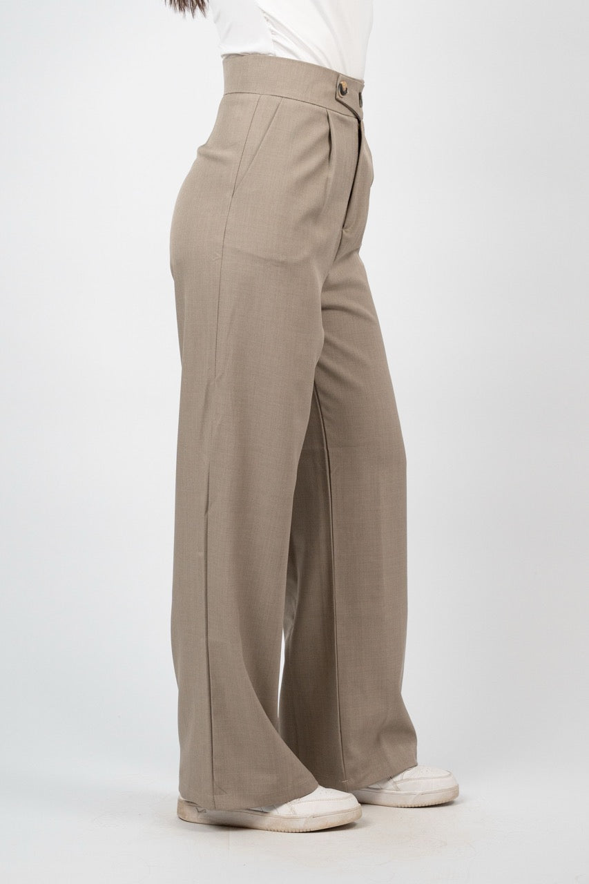 DOUBLE BUTTON WIDE LEG TROUSER