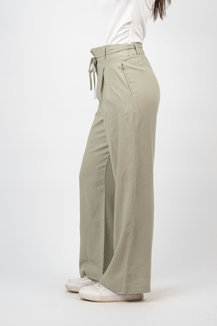 TIE WAIST WIDE LEG PANTS