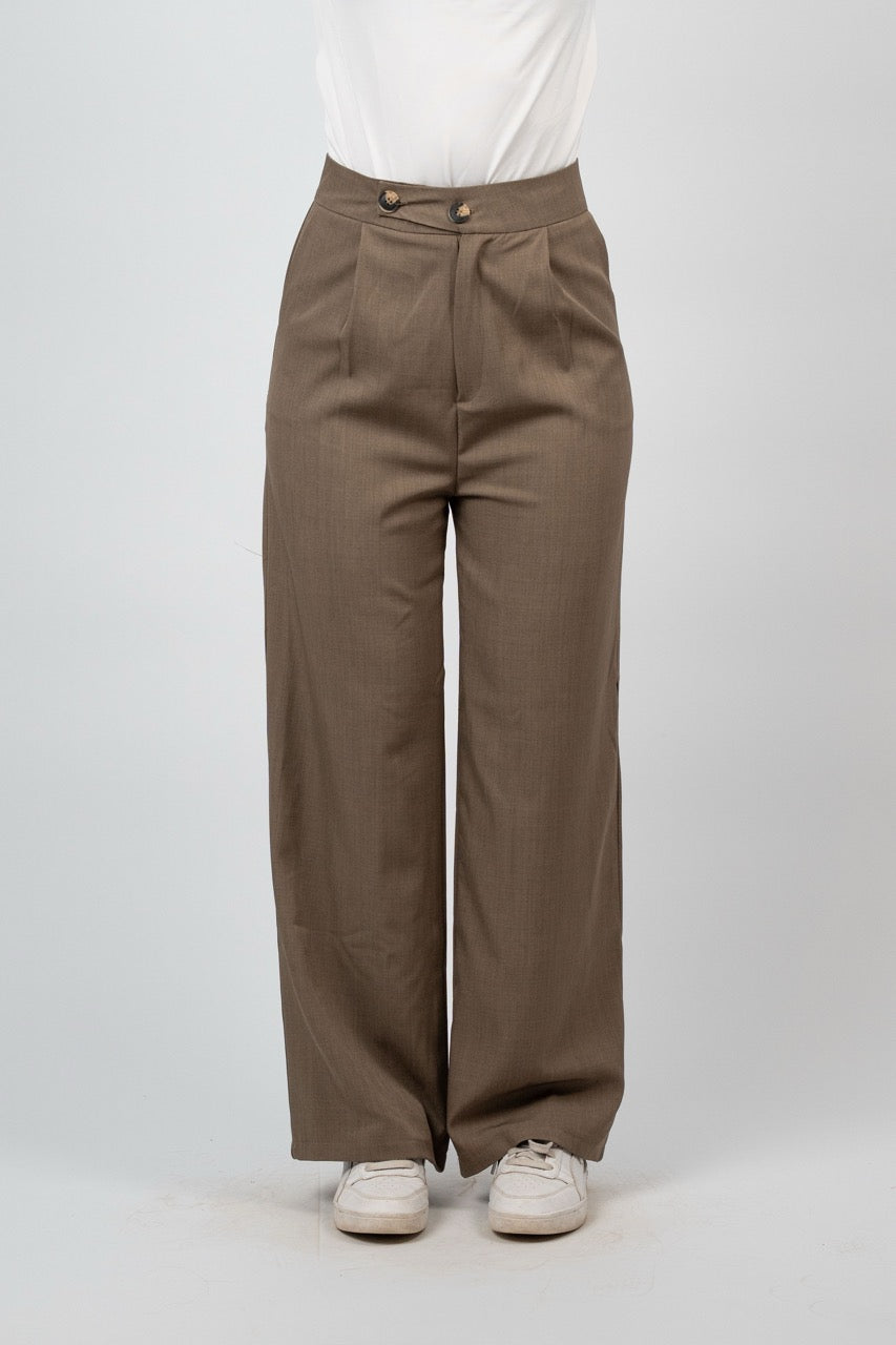 DOUBLE BUTTON WIDE LEG TROUSER