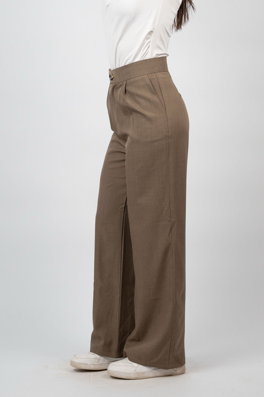 DOUBLE BUTTON WIDE LEG TROUSER