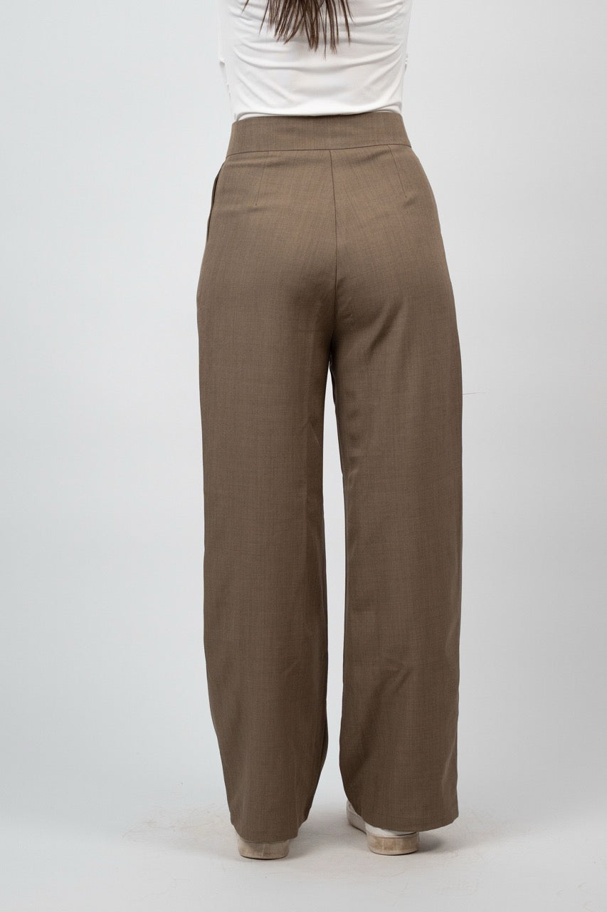 DOUBLE BUTTON WIDE LEG TROUSER