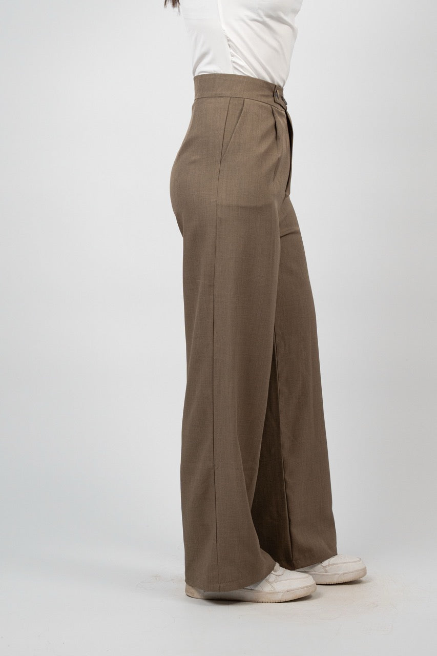 DOUBLE BUTTON WIDE LEG TROUSER