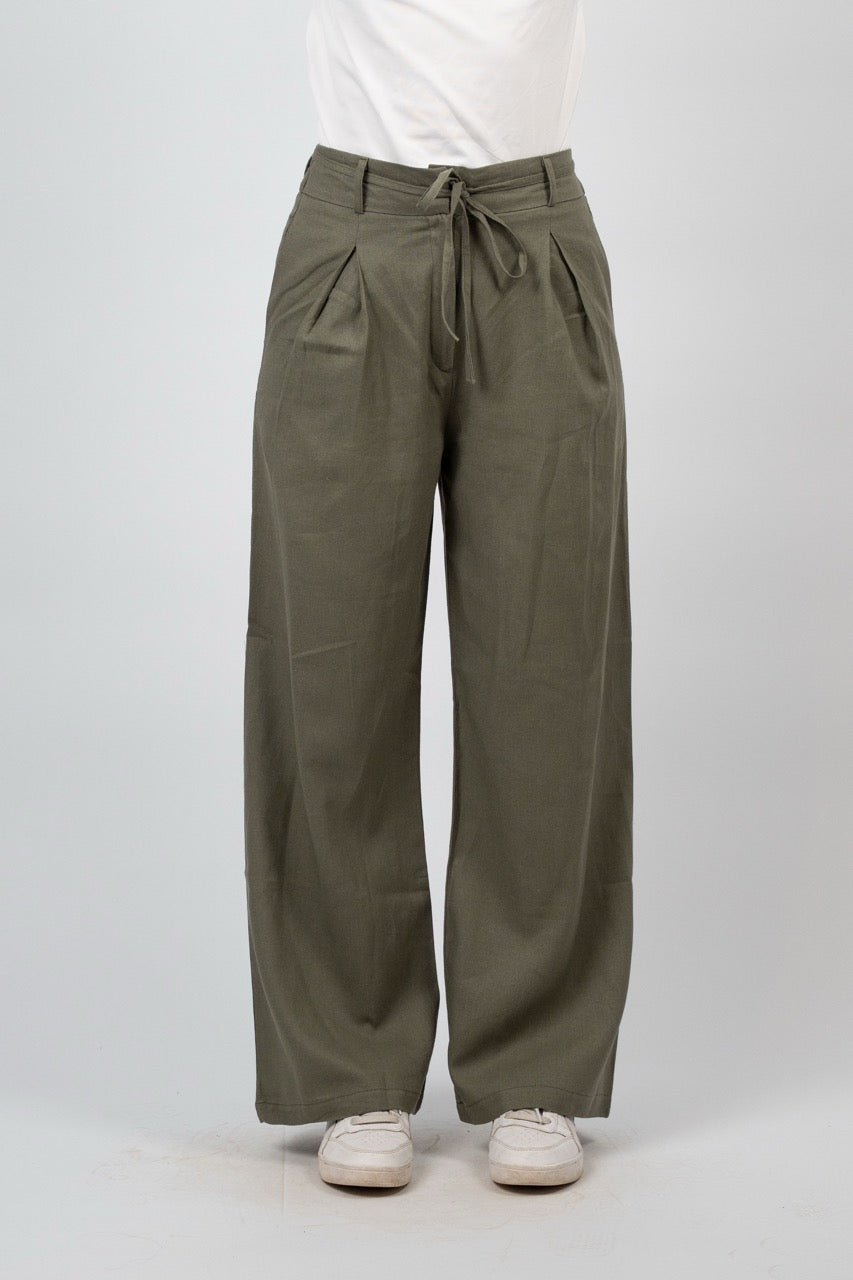 TIE WAIST WIDE LEG PANTS