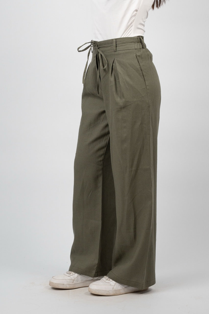 TIE WAIST WIDE LEG PANTS