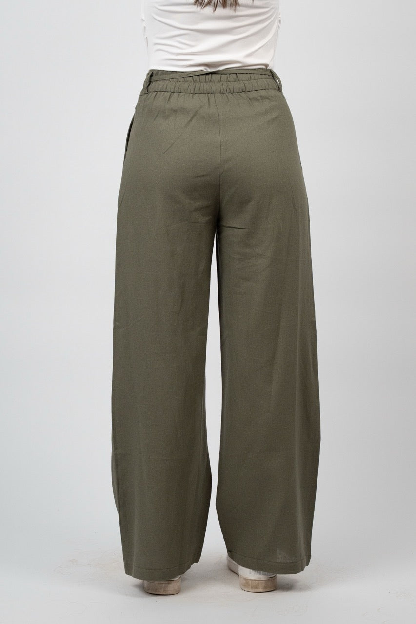 TIE WAIST WIDE LEG PANTS