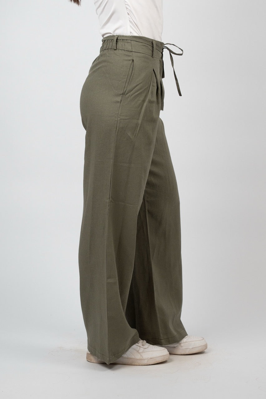 TIE WAIST WIDE LEG PANTS
