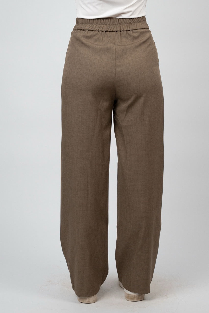 BUCKLE WAIST WIDE LEG TROUSER