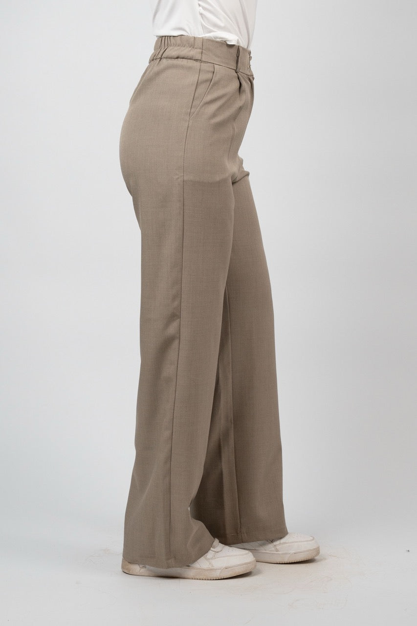 BUCKLE WAIST WIDE LEG TROUSER