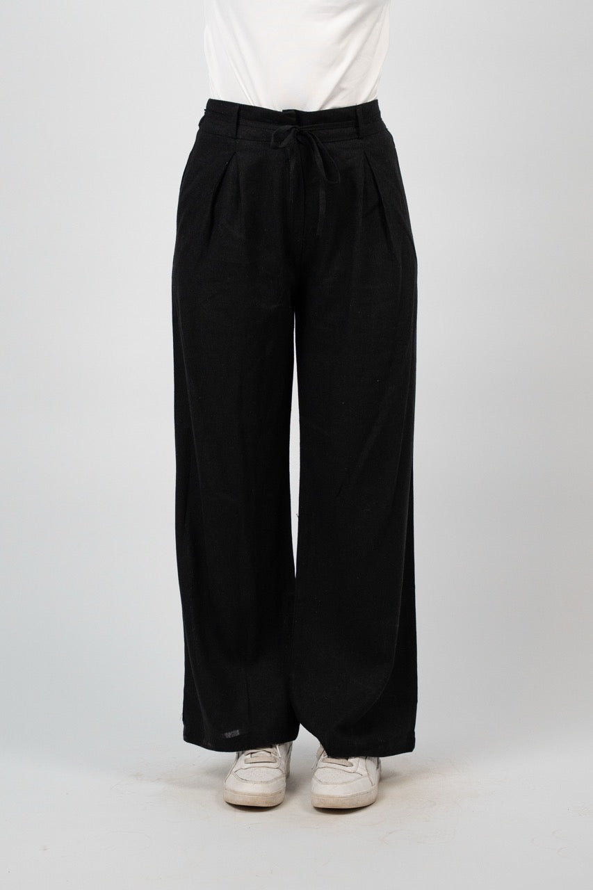 TIE WAIST WIDE LEG PANTS