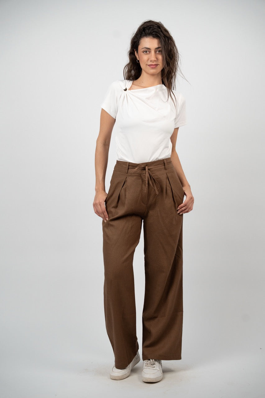 TIE WAIST WIDE LEG PANTS