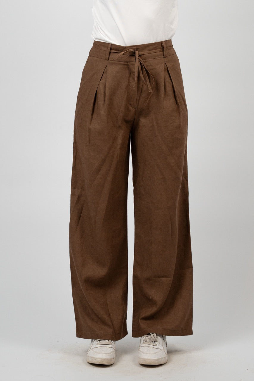 TIE WAIST WIDE LEG PANTS