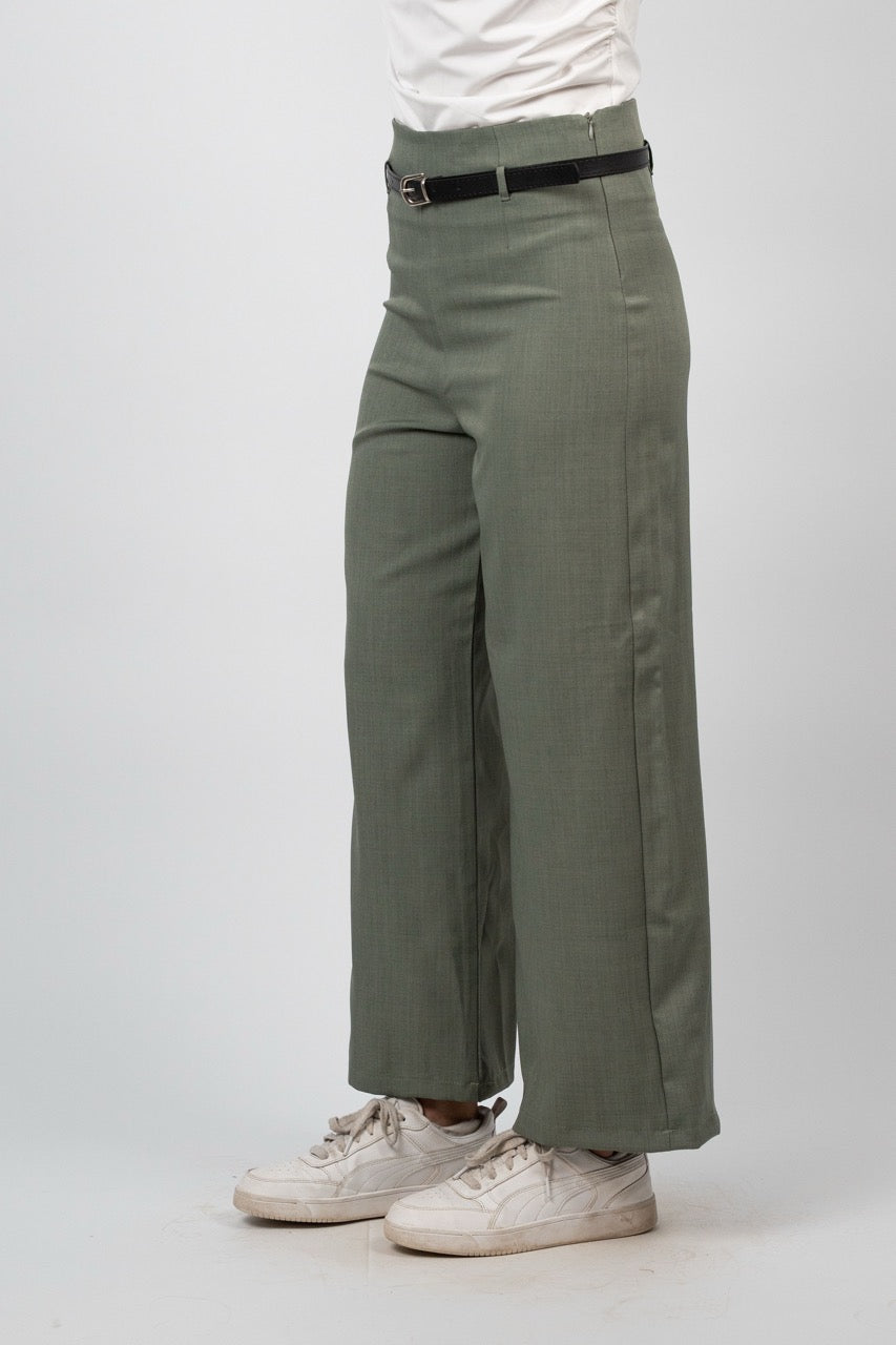 BELTED WIDE LEG PANTS
