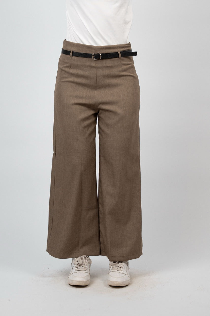 BELTED WIDE LEG PANTS