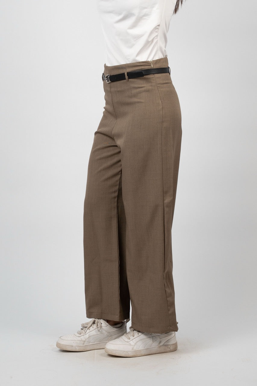 BELTED WIDE LEG PANTS