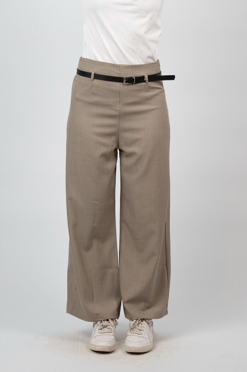 BELTED WIDE LEG PANTS