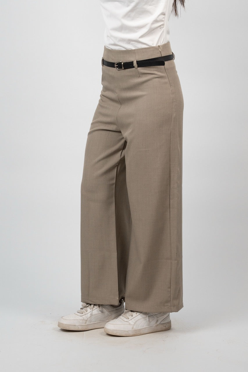 BELTED WIDE LEG PANTS