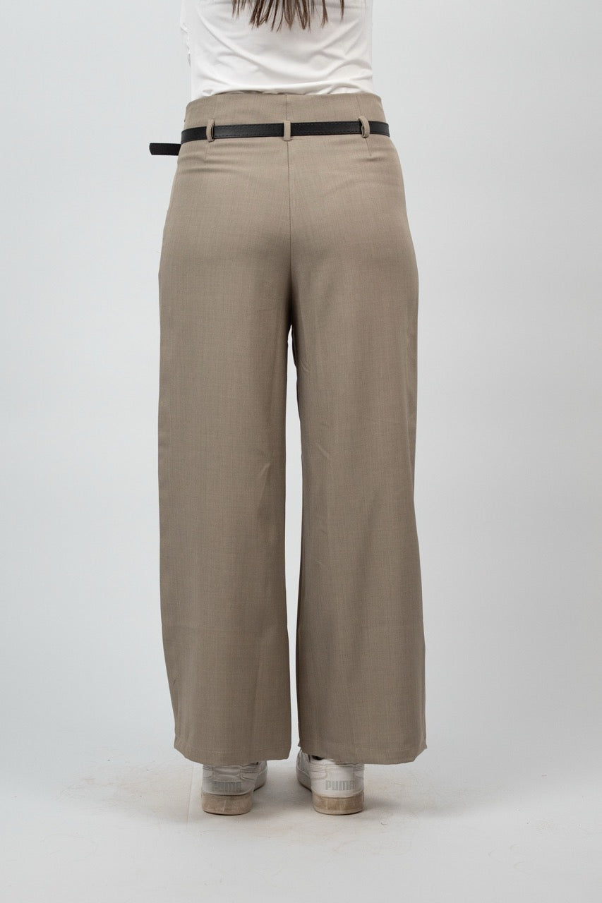 BELTED WIDE LEG PANTS