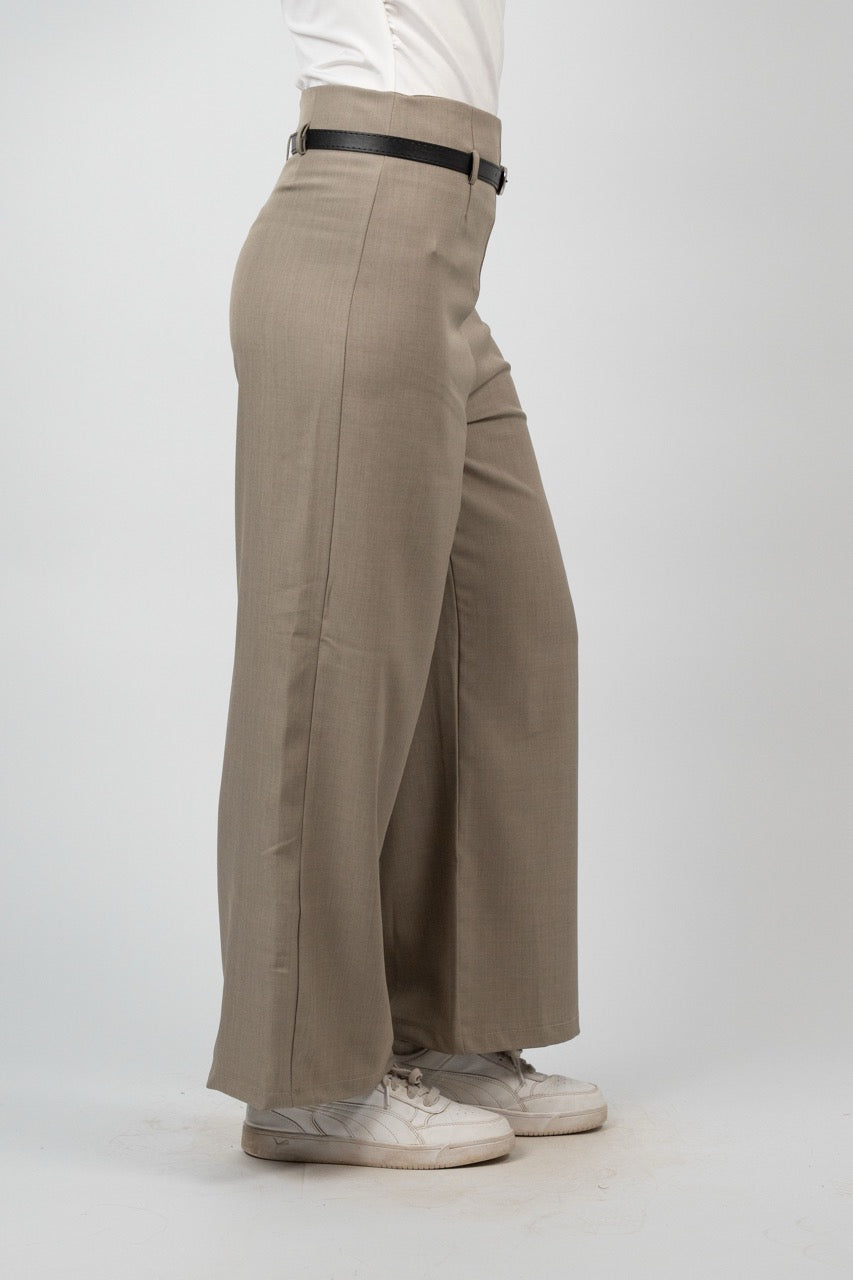 BELTED WIDE LEG PANTS