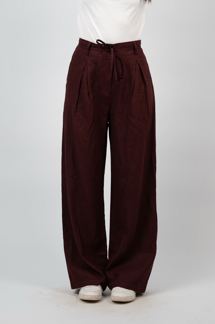 TIE WAIST WIDE LEG PANTS